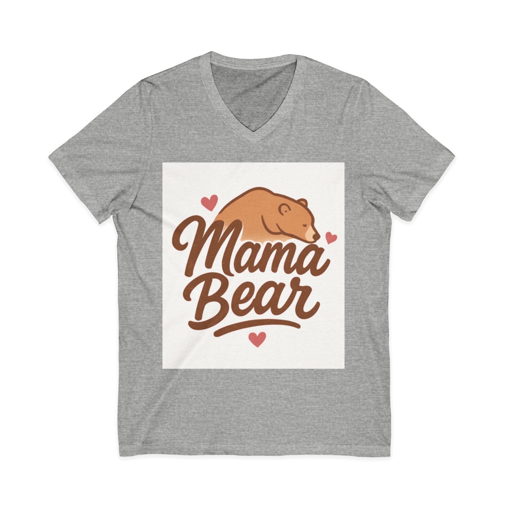 Mama Bear V-Neck Tee, Cute Mom Shirt, Comfortable Tee