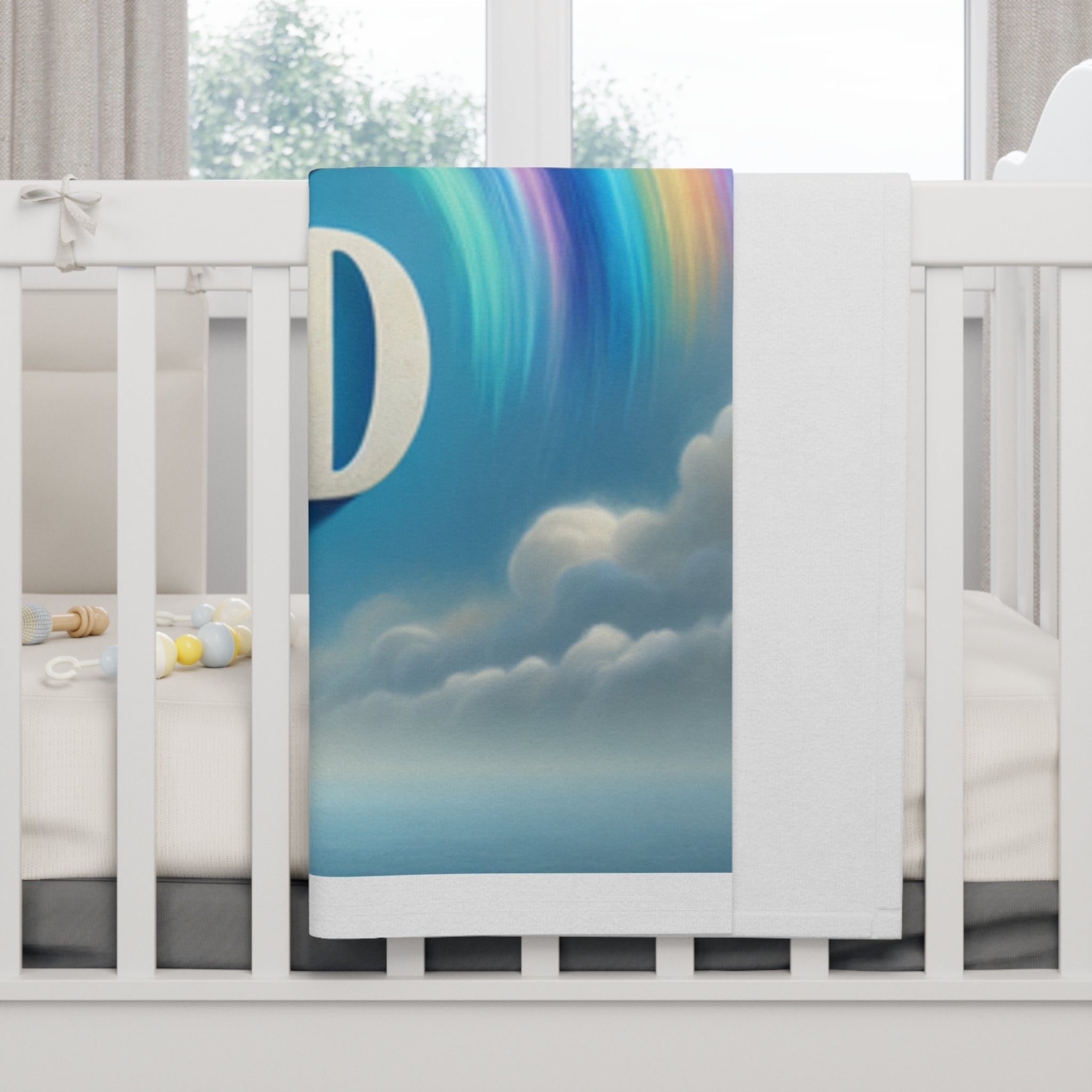 Rainbow Child of God Fleece Blanket, Soft Baby Blanket, Nursery Decor