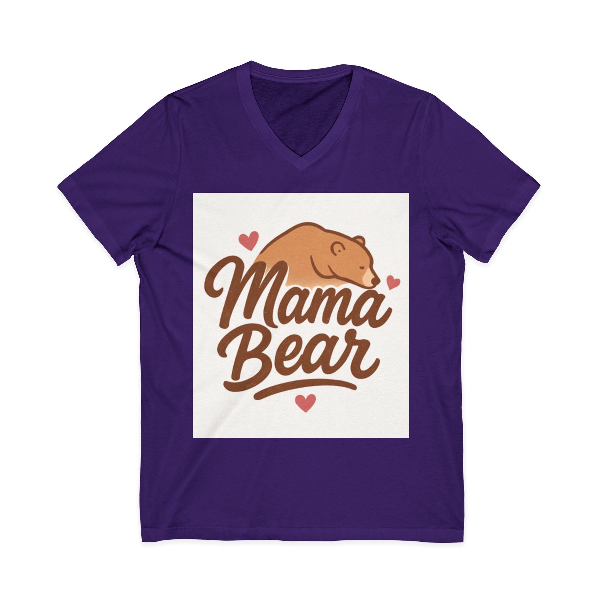 Mama Bear V-Neck Tee, Cute Mom Shirt, Comfortable Tee