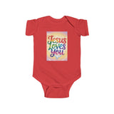 Jesus Loves You Infant Bodysuit, Baby Bodysuit, Cute Onesie Printify