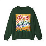 Jesus is the Answer Sunflower Crewneck Sweatshirt, Cozy Sweatshirt, Christian Apparel
