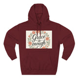 Grace is Enough Floral Hoodie, Cozy Gift for Mom, Faith-Based Clothing