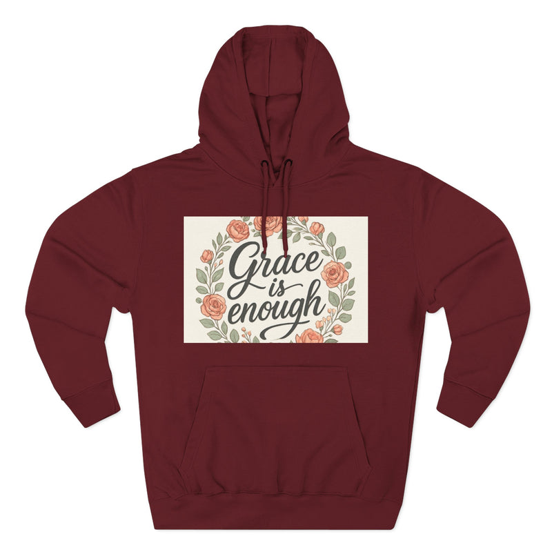 Grace is Enough Floral Hoodie, Cozy Gift for Mom, Faith-Based Clothing