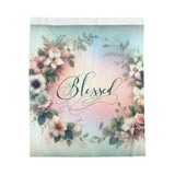 Blessed Plush Blanket, Floral Decor, Velveteen Plush Printify