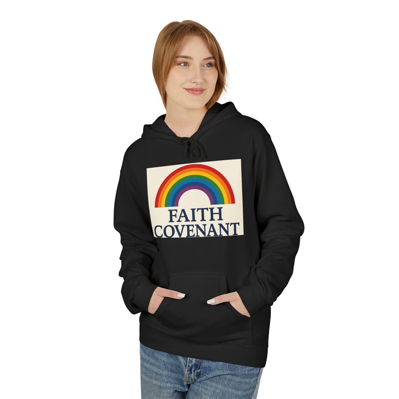 Faith Covenant Rainbow Hoodie — Retro Inspirational Christian Pullover