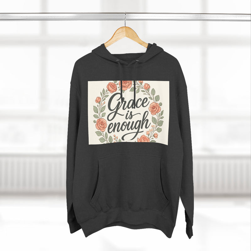 Grace is Enough Floral Hoodie, Cozy Gift for Mom, Faith-Based Clothing