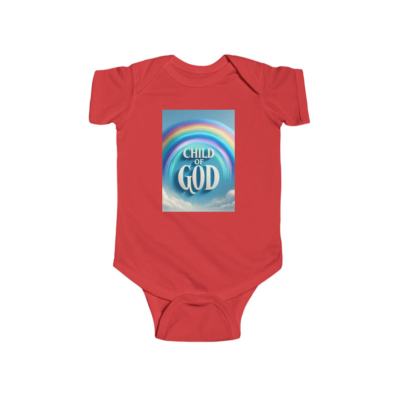 Rainbow Child of God Infant Bodysuit, Cute Baby Outfit, Christian Baby Wear