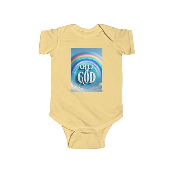 Rainbow Child of God Infant Bodysuit, Cute Baby Outfit, Christian Baby Wear