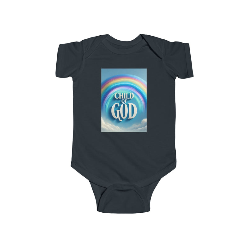 Rainbow Child of God Infant Bodysuit, Cute Baby Outfit, Christian Baby Wear