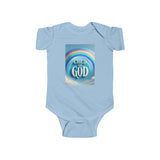 Rainbow Child of God Infant Bodysuit, Cute Baby Outfit, Christian Baby Wear
