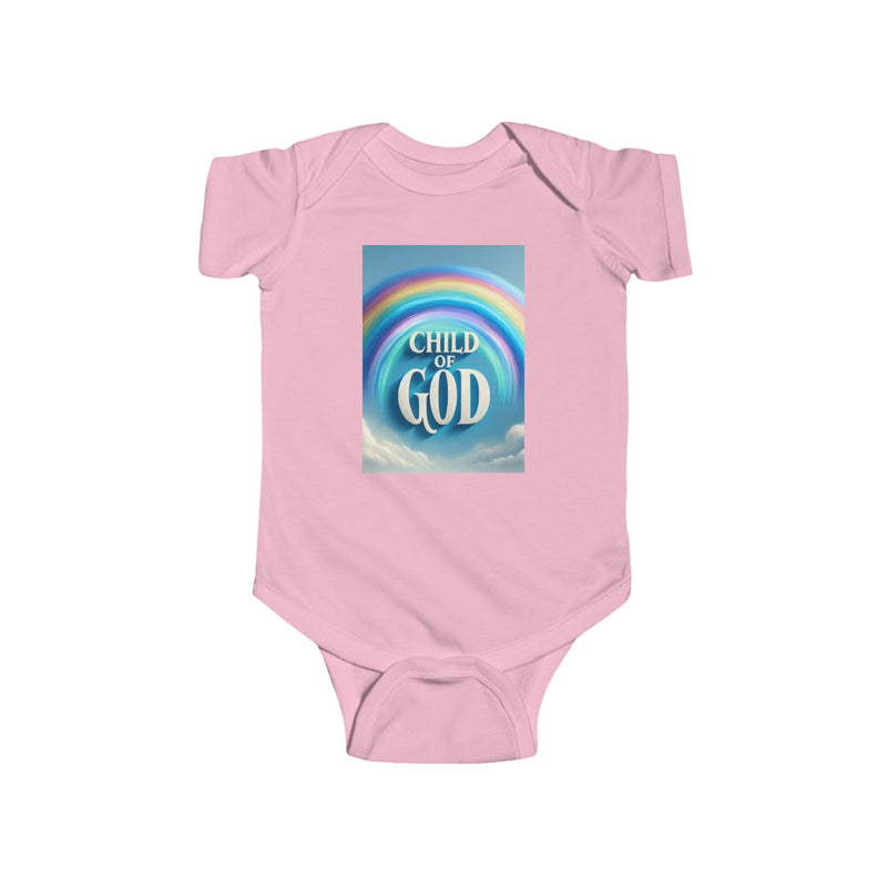 Rainbow Child of God Infant Bodysuit, Cute Baby Outfit, Christian Baby Wear