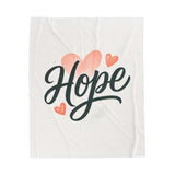 Hope Velveteen Plush Blanket, Heart Design, Soft Blanket Printify
