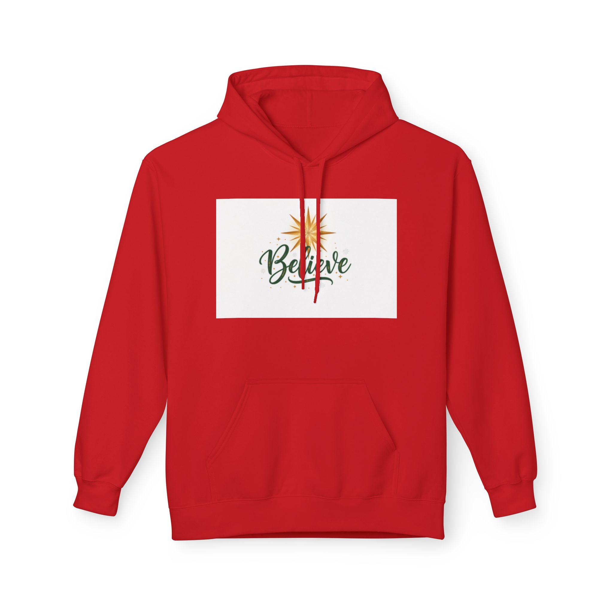 christian sweatshirt Believe Holiday Hoodie  red 