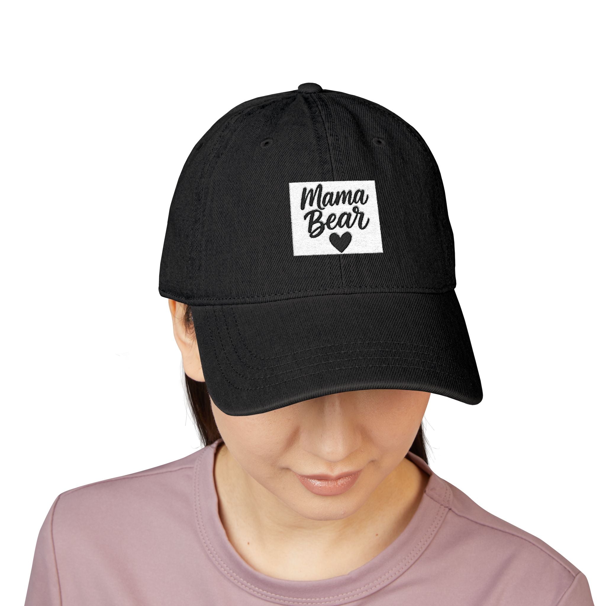 Mama Bear Denim Hat, Embroidered Hat, Denim Cap, Gift for Mom