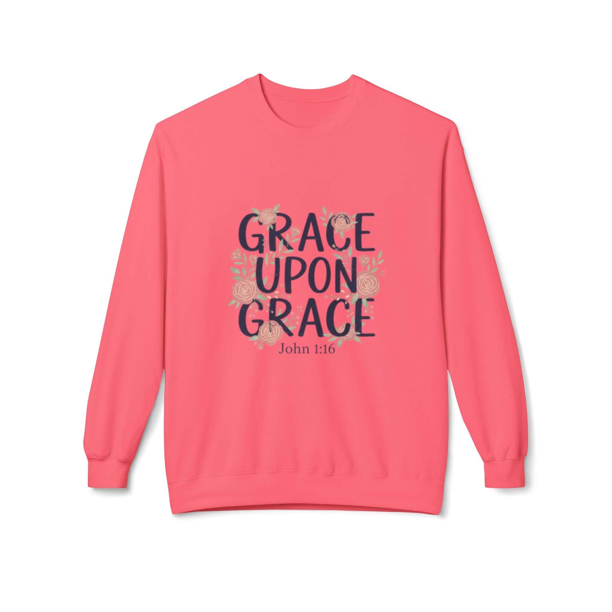 Grace Upon Grace Floral Sweatshirt — Women's Inspirational Floral Crewneck