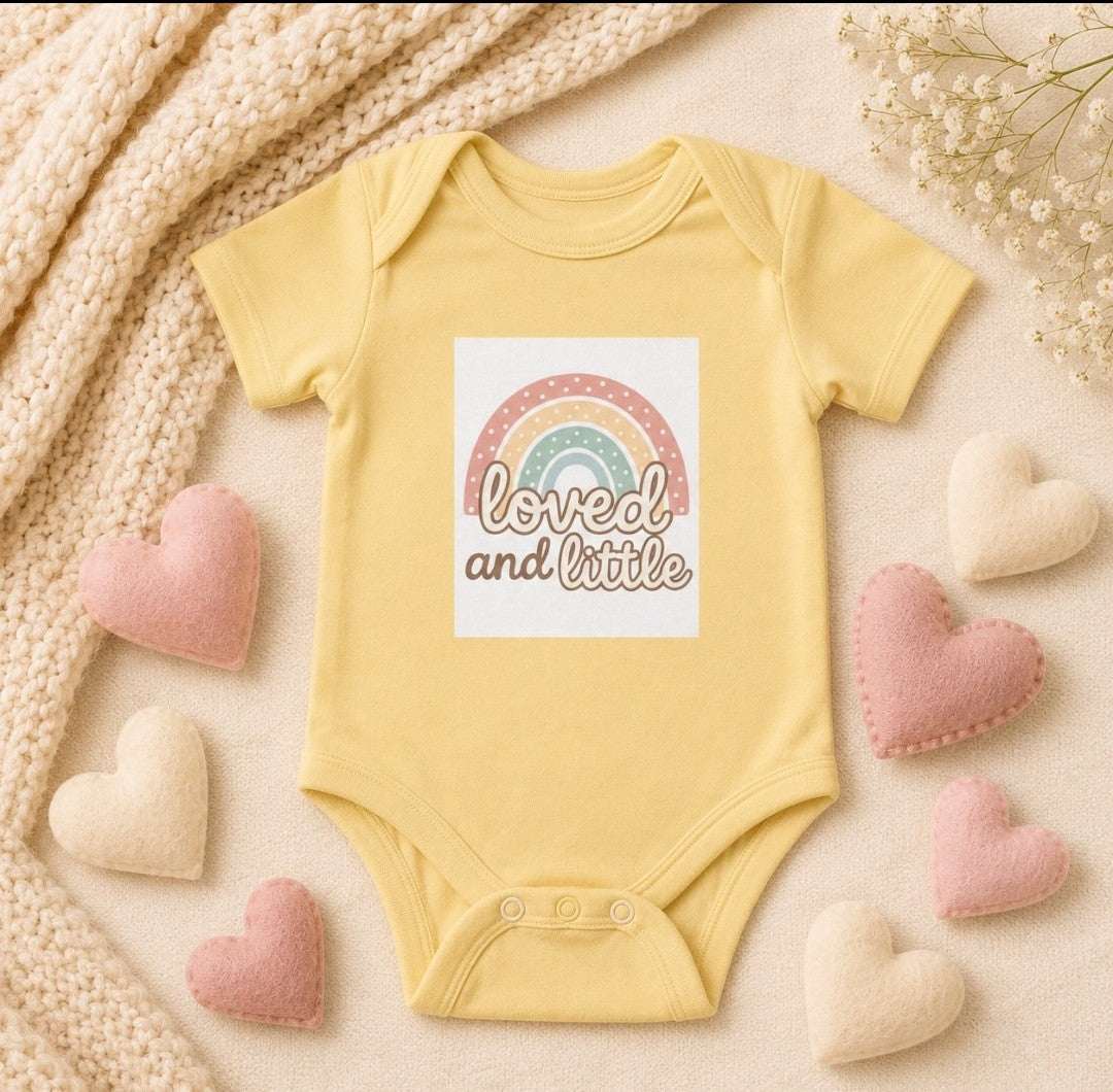 Loved and Little Rainbow Baby Bodysuit - Cute Infant Onesie for Comfort - faithcovenant